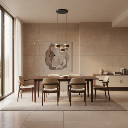 Elvora Pendant Light | Travertine Wood Cylinder Design