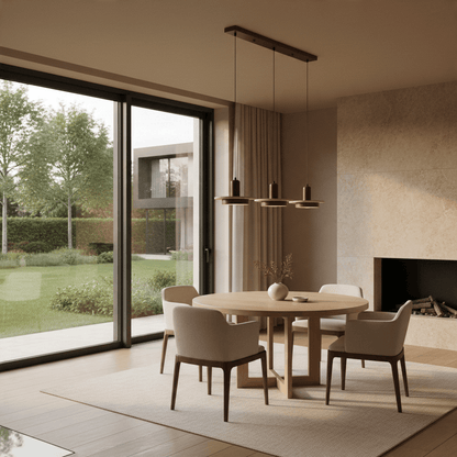 Elvora Pendant Light | Travertine Wood Organic Design