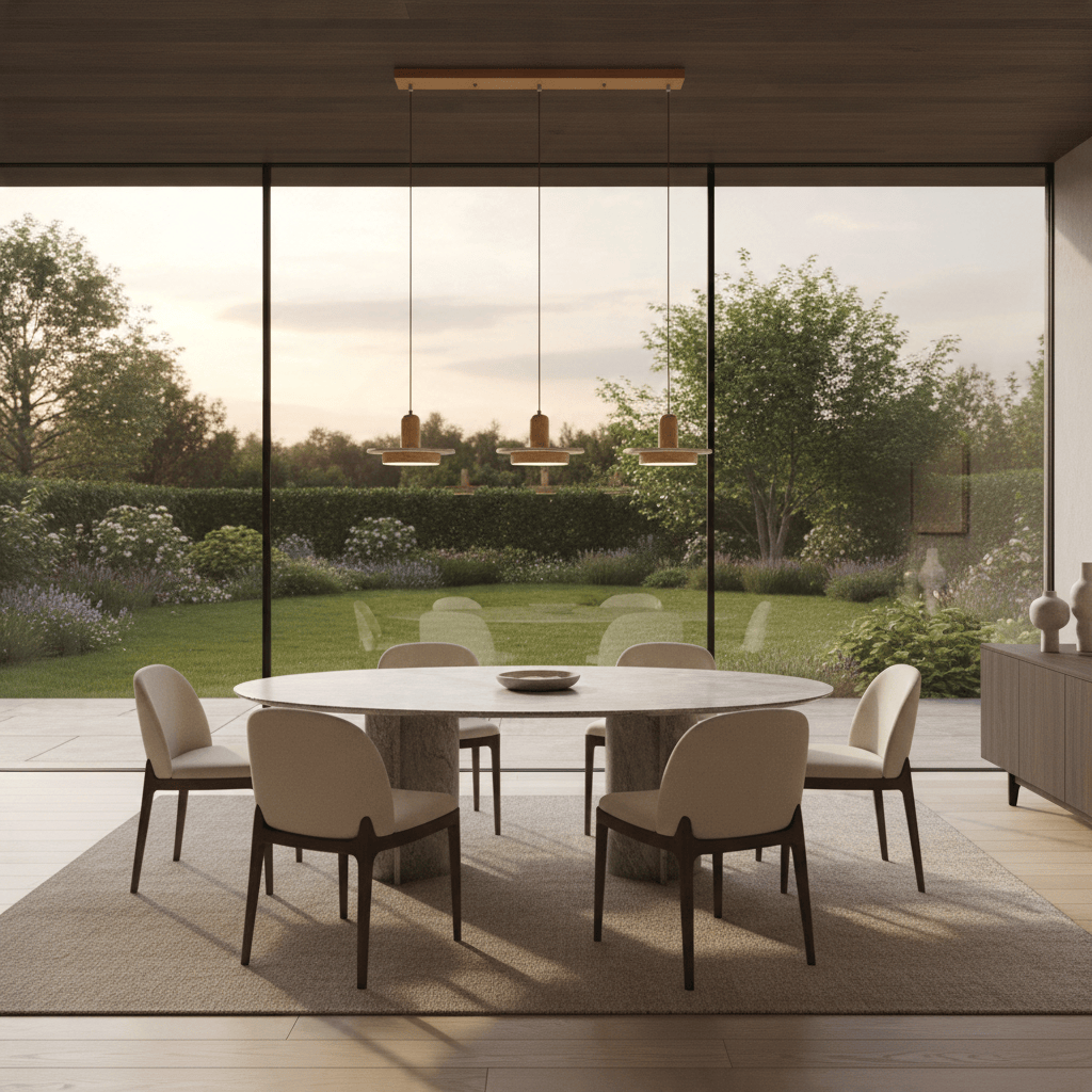 Elvora Pendant Light | Travertine Wood Organic Design