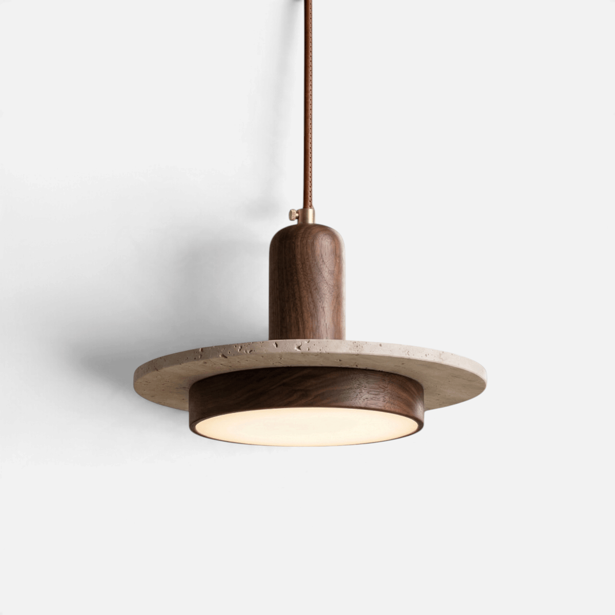 Elvora Pendant Light | Travertine Wood Organic Design