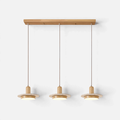 Elvora Pendant Light | Travertine Wood Organic Design