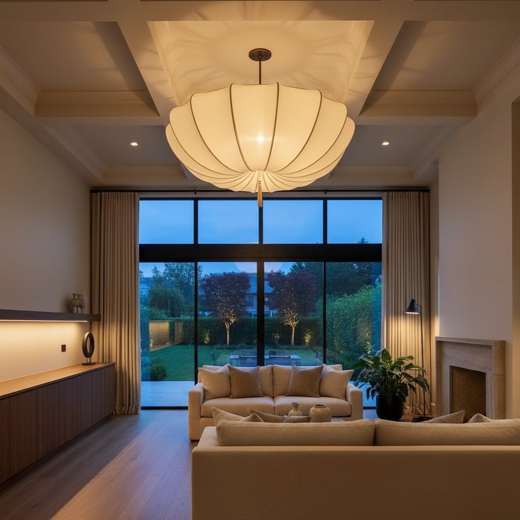 Elvora Pendant Light | Umbrella Fabric Shade Design