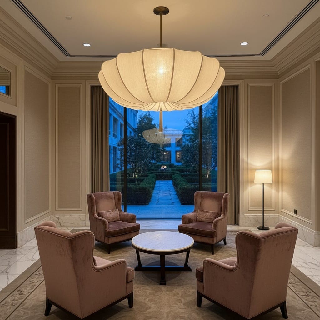 Elvora Pendant Light | Umbrella Fabric Shade Design