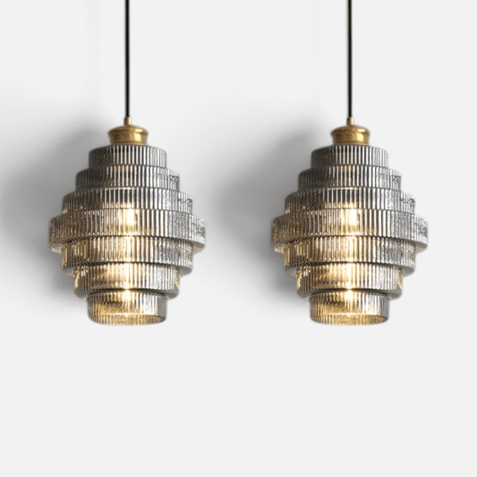 Elvora Pendant Light | Vintage Tiered Glass Design