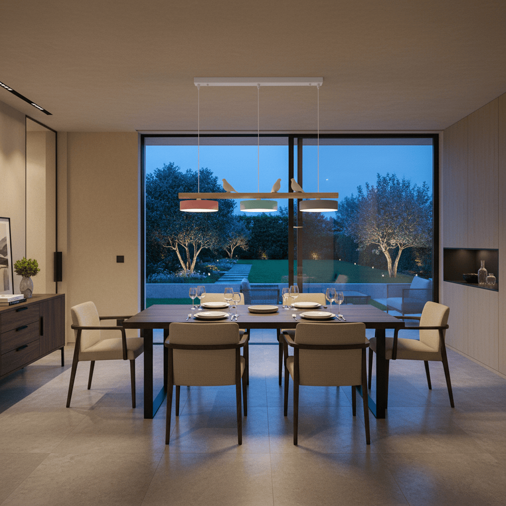 Elvora Pendant Light | Wood Beam Bird Design