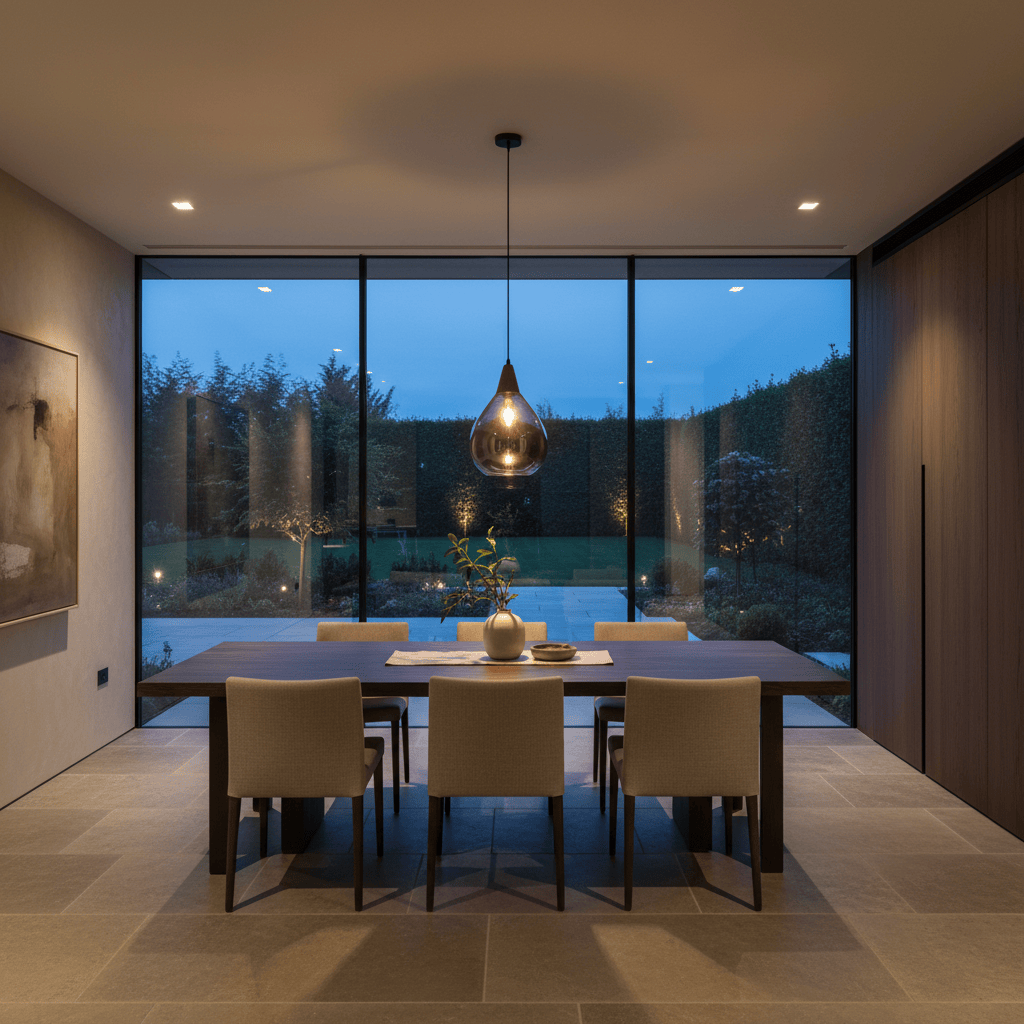 Elvora Pendant Light | Wood Cap Glass Teardrop Design