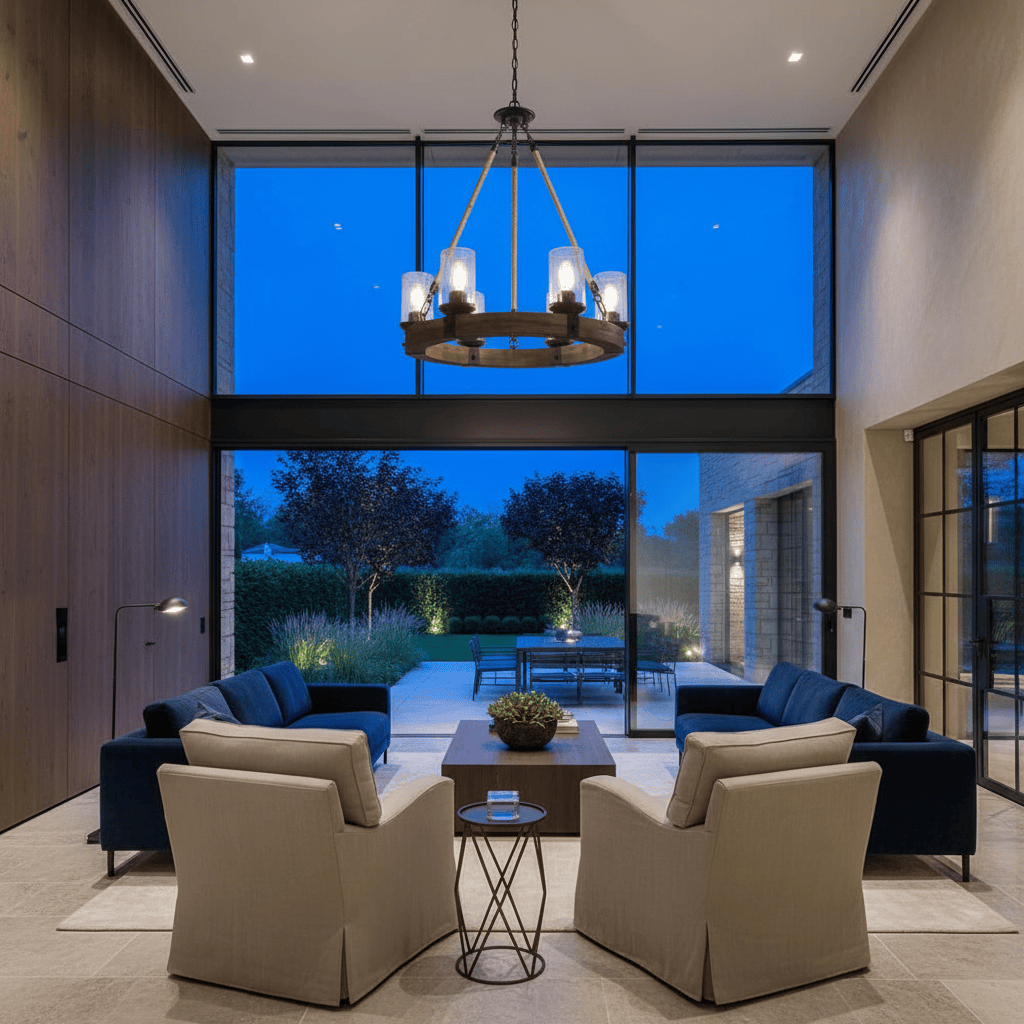 Elvora Pendant Light | Wood Ring Rope Chandelier