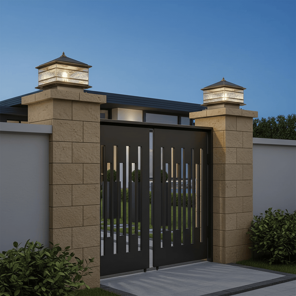 Elvora Pillar Light | Pyramid Roof Glass Design