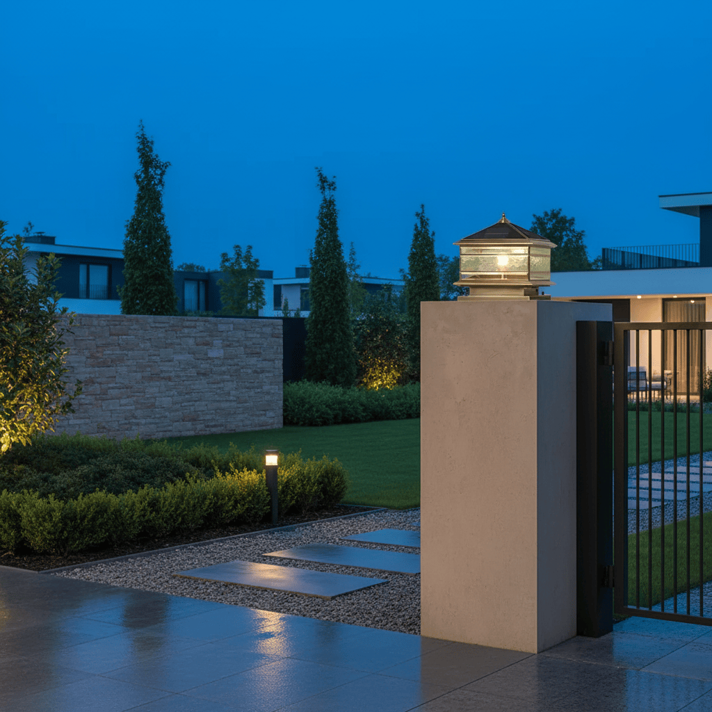 Elvora Pillar Light | Pyramid Roof Glass Design