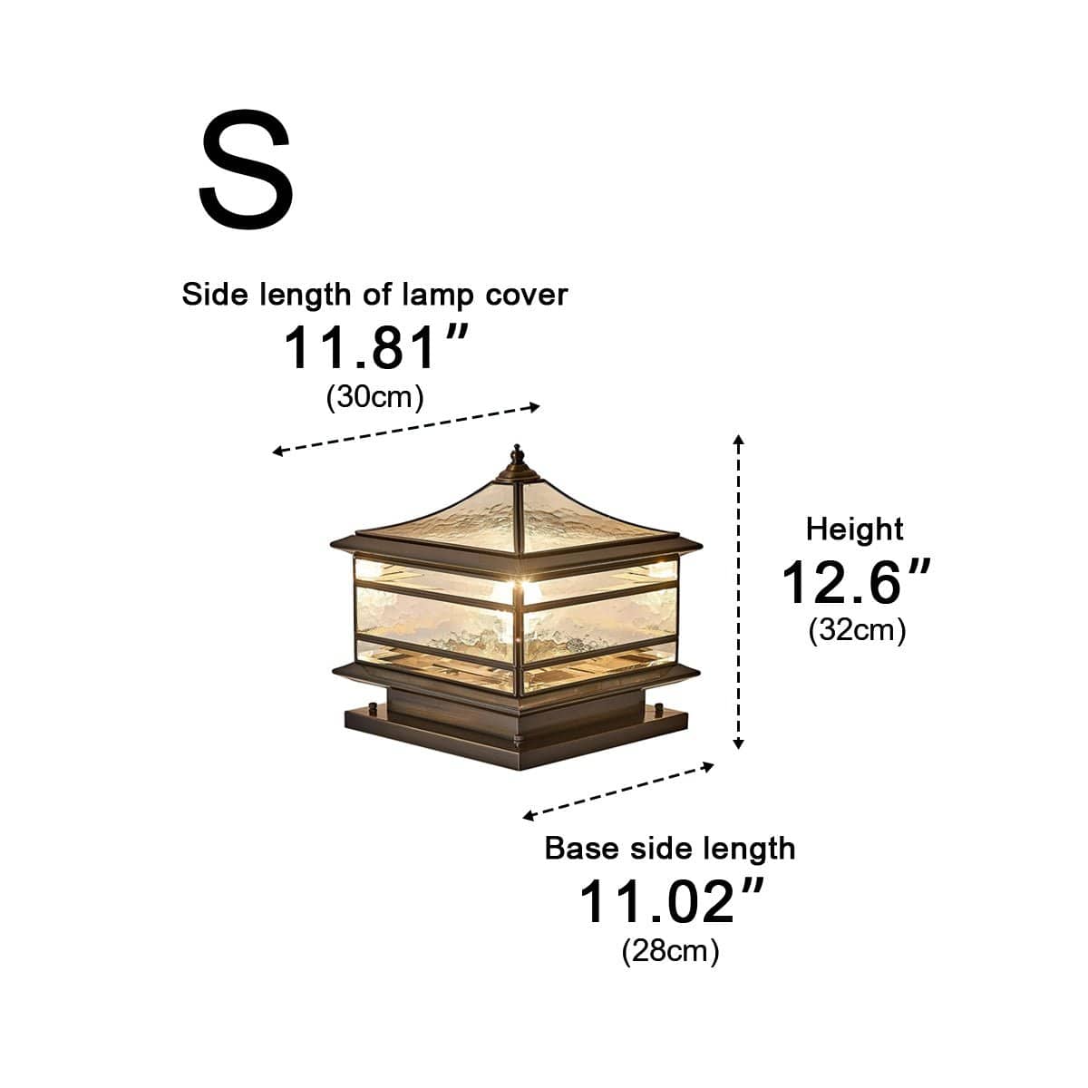 Elvora Pillar Light | Pyramid Roof Glass Design
