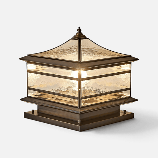 Elvora Pillar Light | Pyramid Roof Glass Design