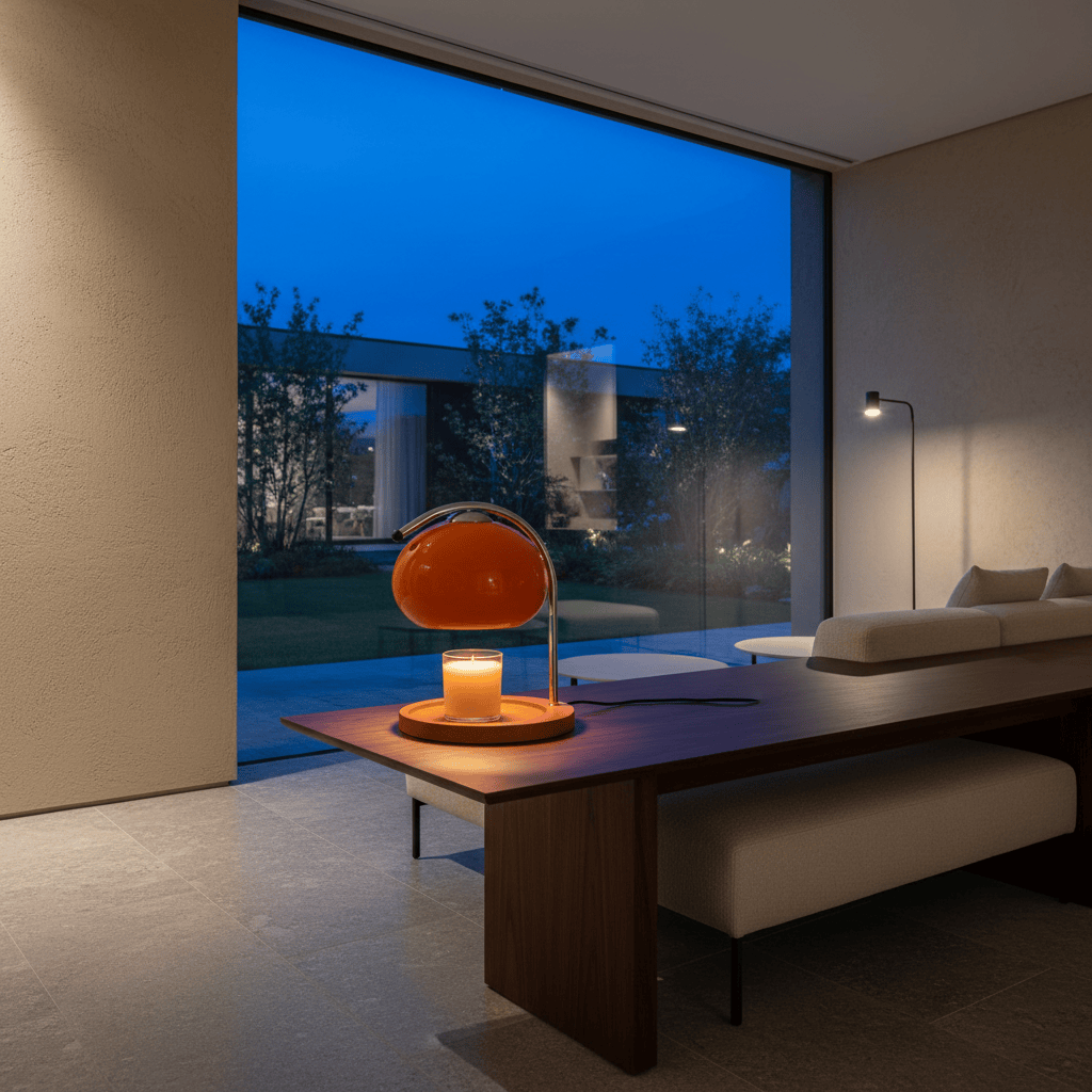 Elvora Table Light | Candle Warmer Glass Dome Design