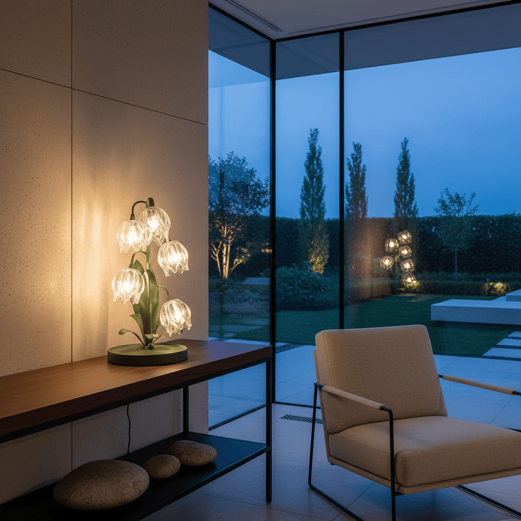 Elvora Table Light | Crystal Flower Bud Design