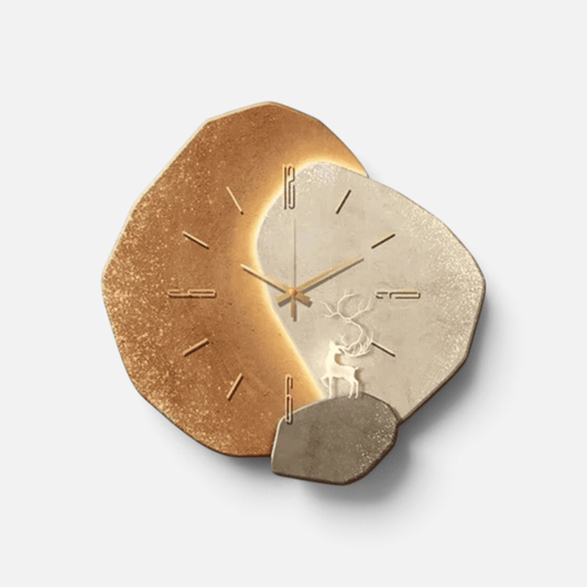 Elvora Wall Clock | Sculptural Wood Backlit LED Design