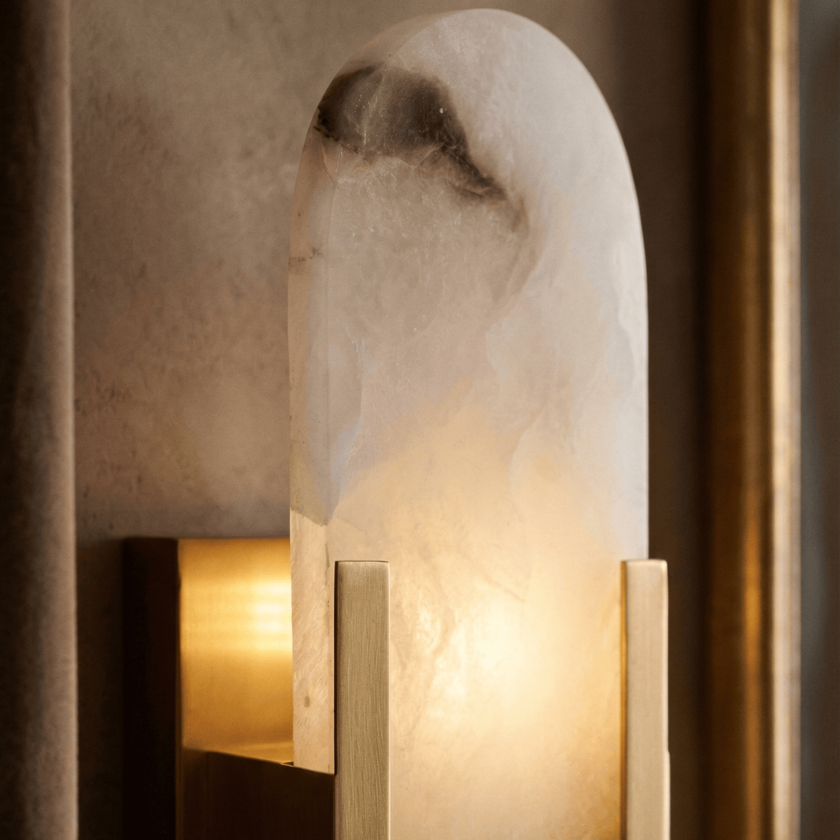 Elvora Wall Light | Alabaster Brass Art Deco Design