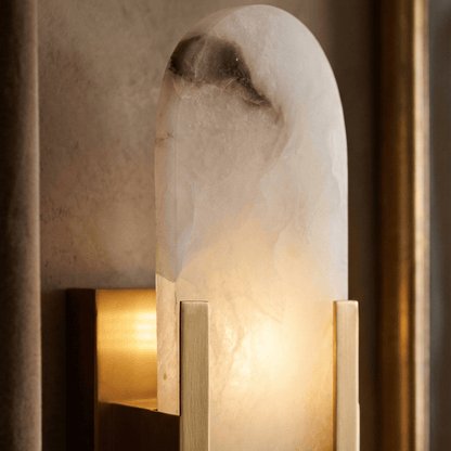 Elvora Wall Light | Alabaster Brass Art Deco Design