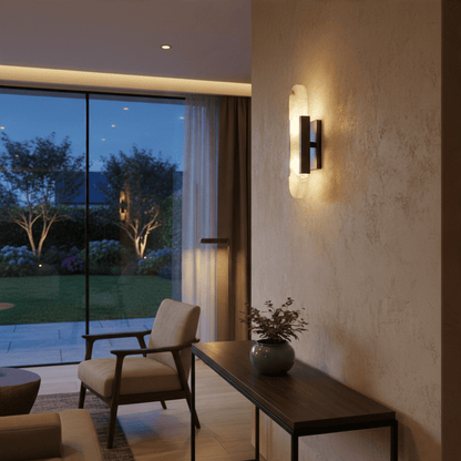 Elvora Wall Light | Alabaster Brass Art Deco Design
