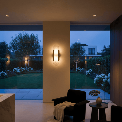 Elvora Wall Light | Alabaster Brass Art Deco Design