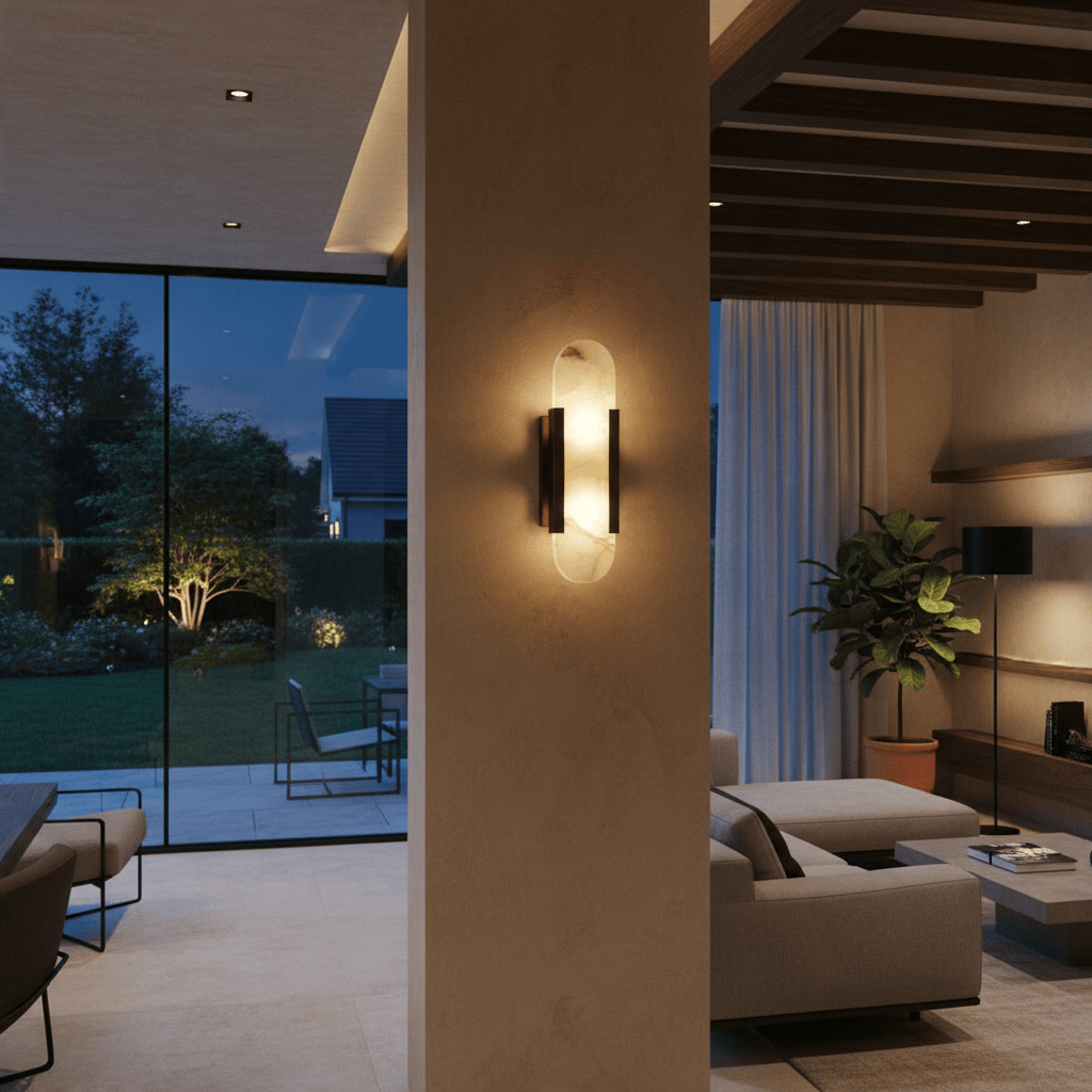 Elvora Wall Light | Alabaster Brass Art Deco Design