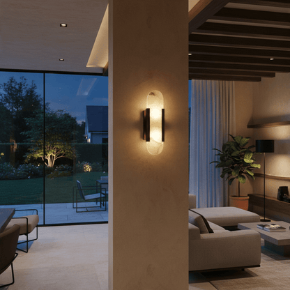 Elvora Wall Light | Alabaster Brass Art Deco Design