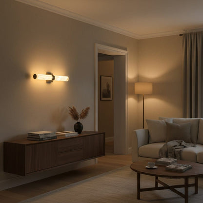 Elvora Wall Light | Alabaster Cylinder LED Design