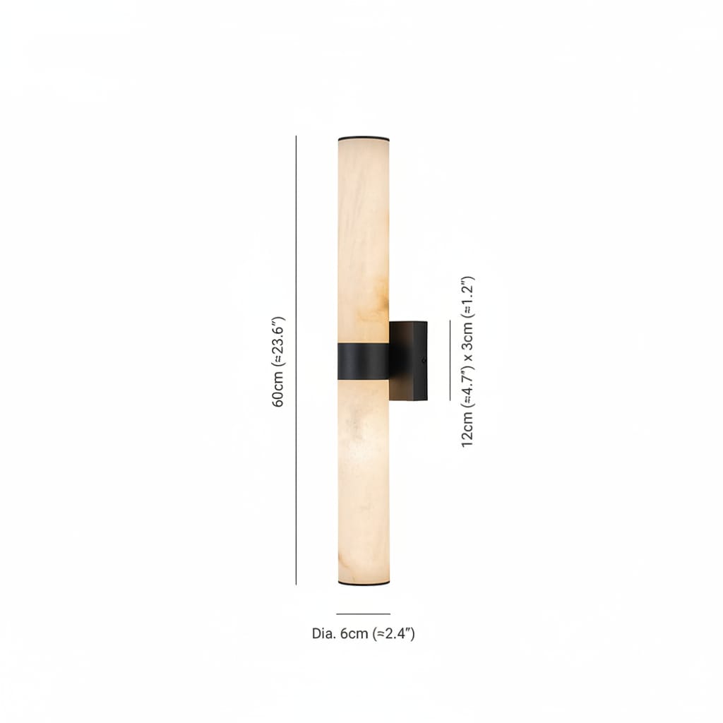 Elvora Wall Light | Alabaster Cylinder LED Design