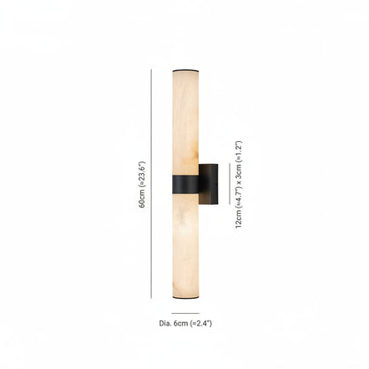 Elvora Wall Light | Alabaster Cylinder LED Design