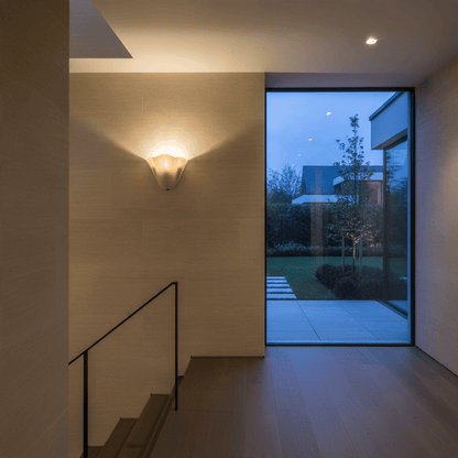 Elvora Wall Light | Blown Glass Aged Brass Floral Design