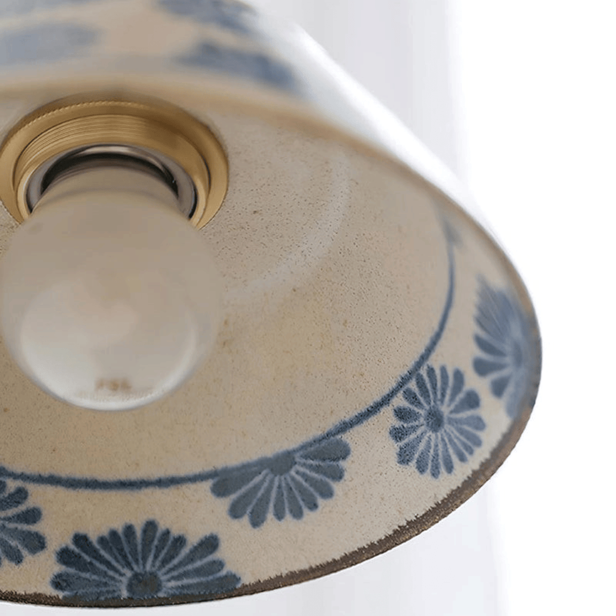 Elvora Wall Light | Indigo Ceramic Floral Brass Design