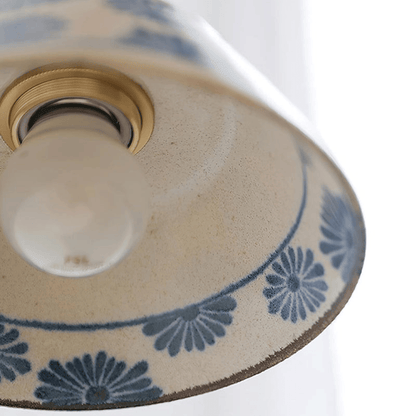 Elvora Wall Light | Indigo Ceramic Floral Brass Design