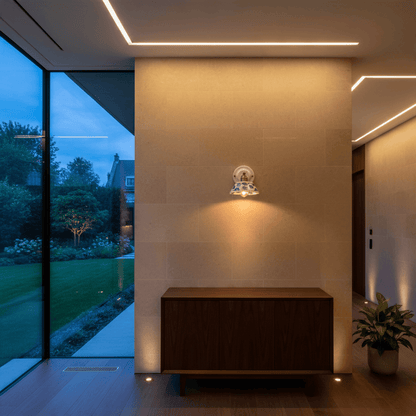 Elvora Wall Light | Indigo Ceramic Floral Brass Design