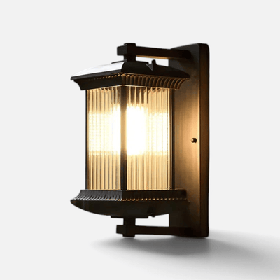 Elvora Wall Light | Outdoor Lantern Fluted Glass Design