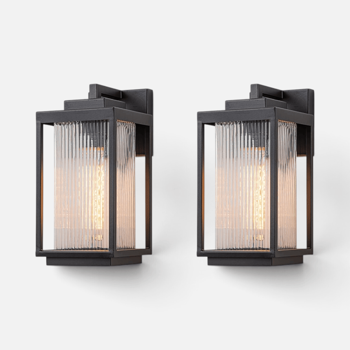 Elvora Wall Light | Ribbed Glass Lantern Design
