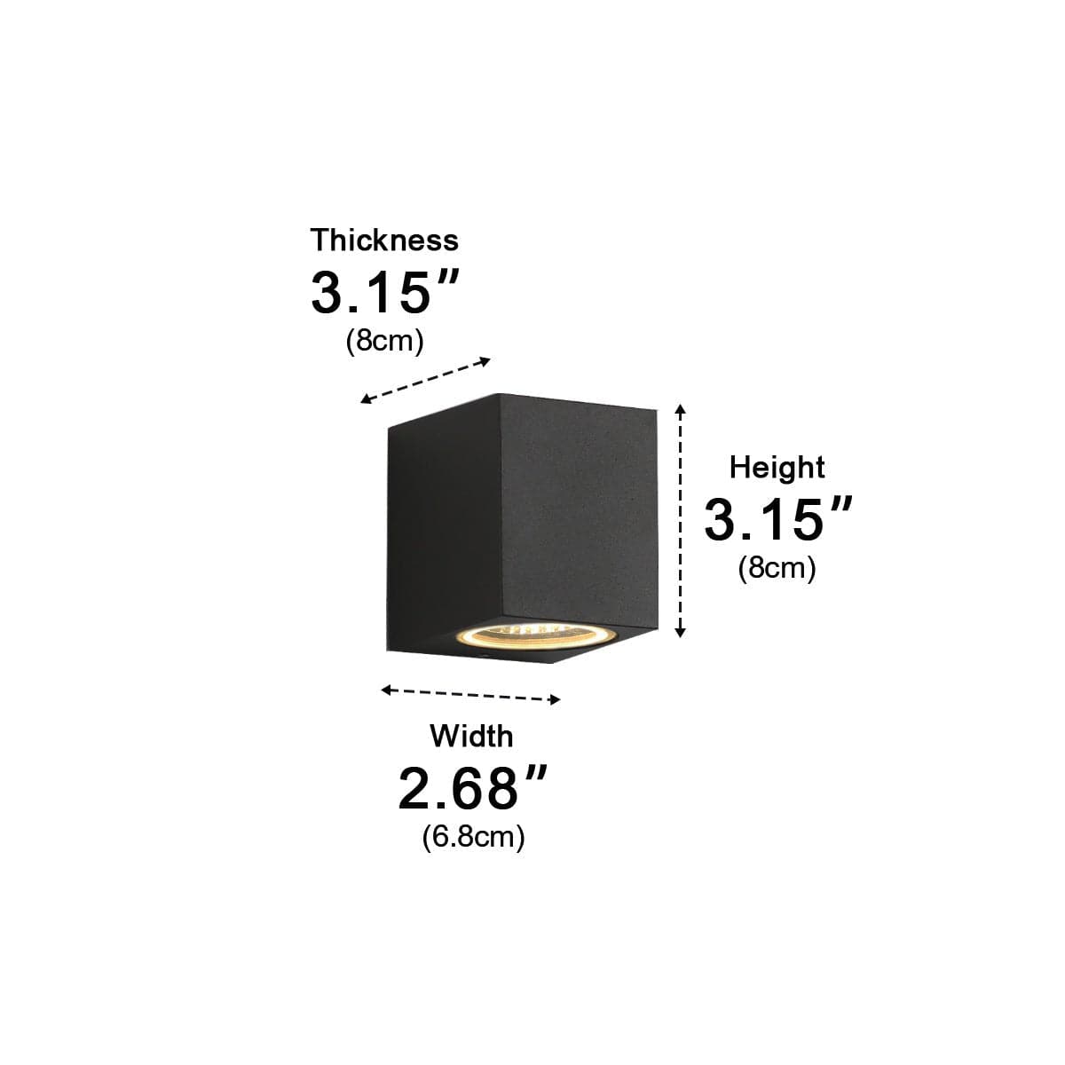 Elvora Wall Light | Square Cube Up Down Design