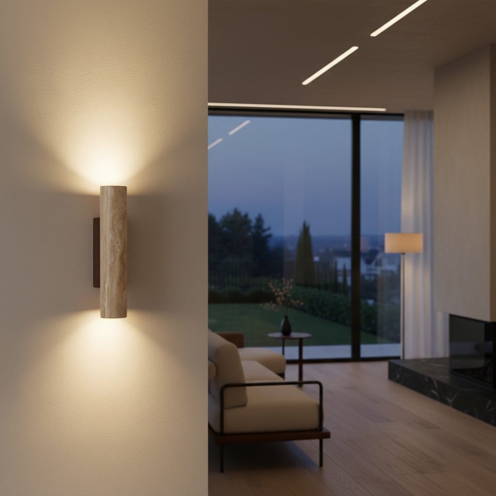 Elvora Wall Light | Travertine Up Down Design