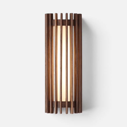 Elvora Wall Light | Walnut Slat Wood Design