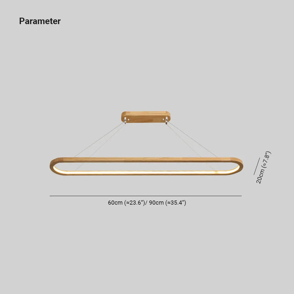 Pendant Light | Oval Wooden LED Bar Design