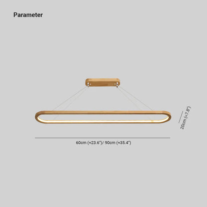 Pendant Light | Oval Wooden LED Bar Design
