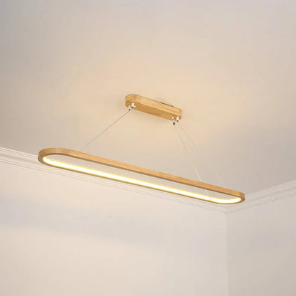 Pendant Light | Oval Wooden LED Bar Design