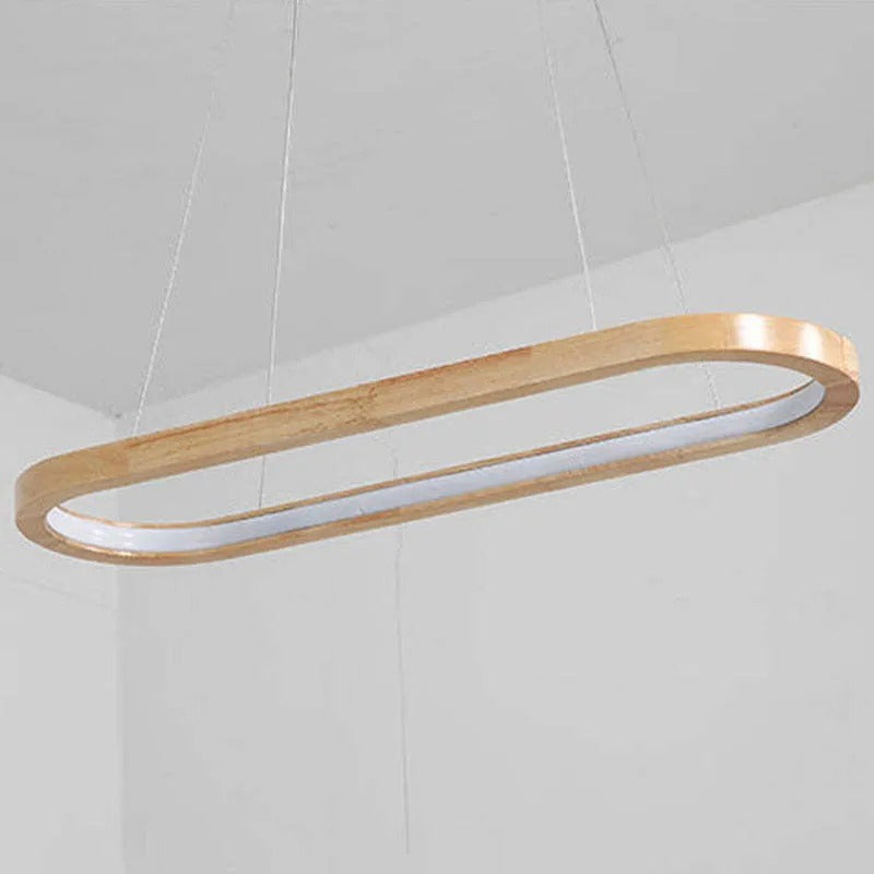 Pendant Light | Oval Wooden LED Bar Design