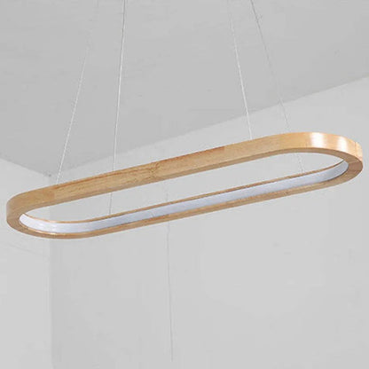 Pendant Light | Oval Wooden LED Bar Design