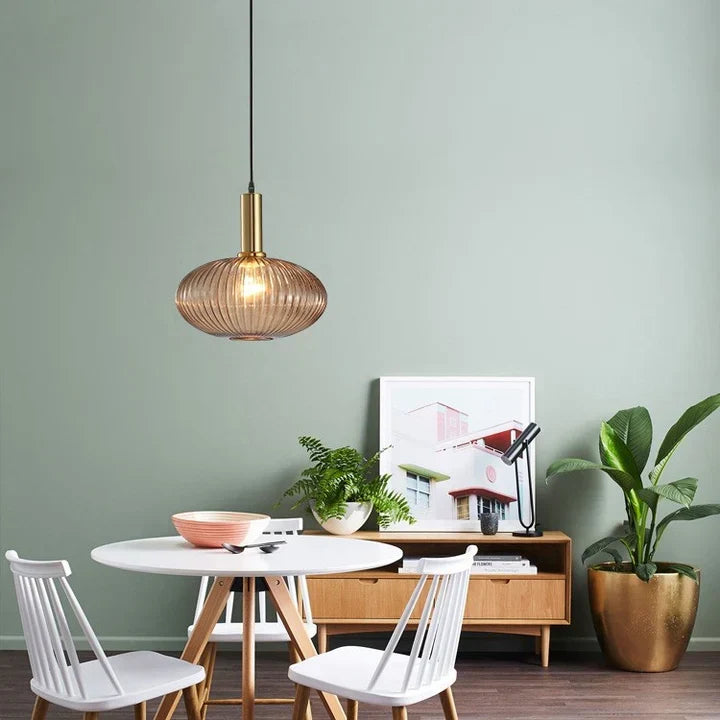 Pendant Light | Ribbed Glass Shade Design