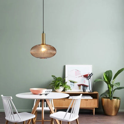 Pendant Light | Ribbed Glass Shade Design