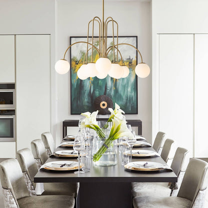 Pendant Light | Arched Arm Glass Chandelier