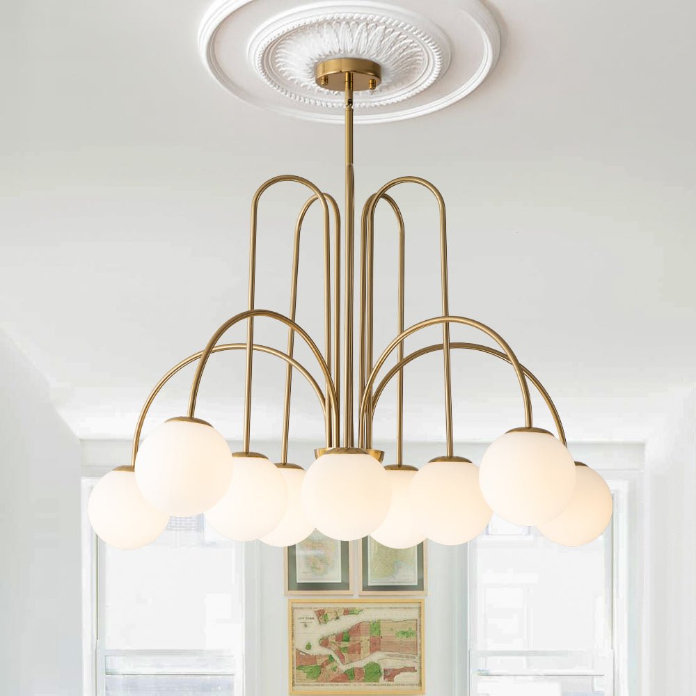 Pendant Light | Arched Arm Glass Chandelier