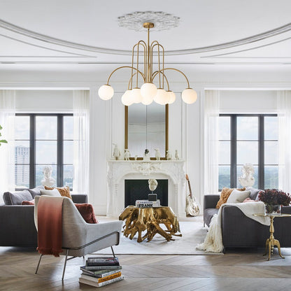 Pendant Light | Arched Arm Glass Chandelier