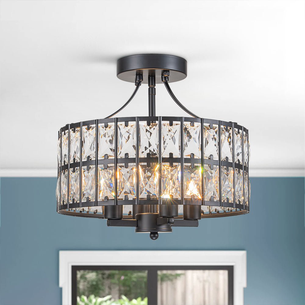 Ceiling Light | Crystal Drum Shade Design