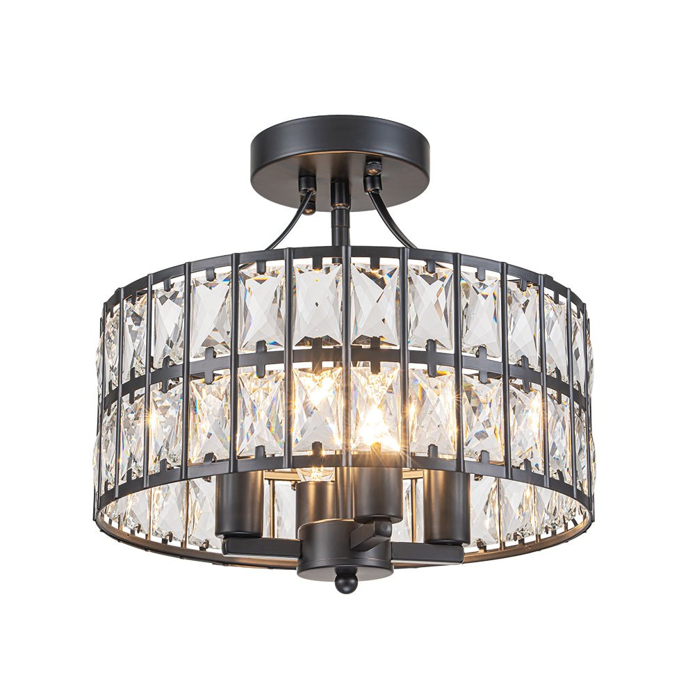 Ceiling Light | Crystal Drum Shade Design