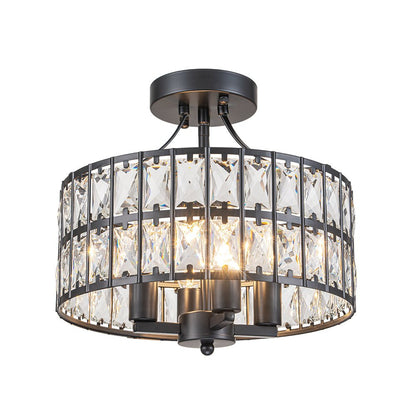 Ceiling Light | Crystal Drum Shade Design