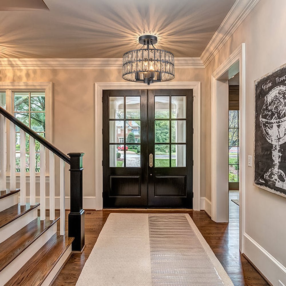 Ceiling Light | Crystal Drum Shade Design